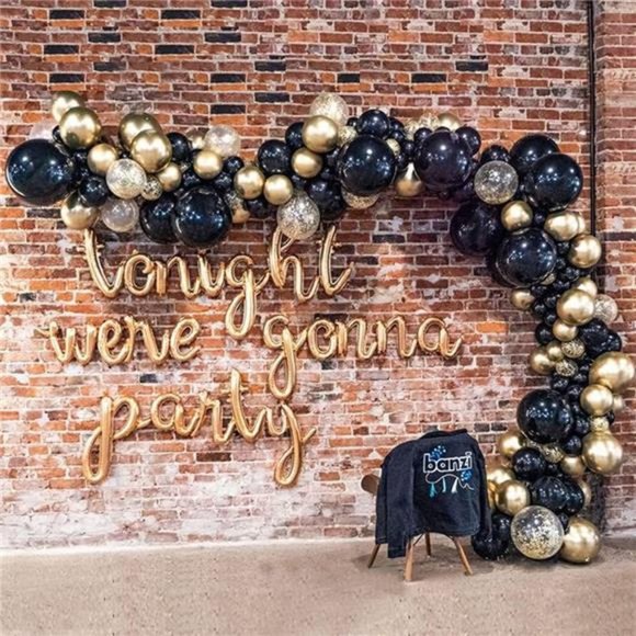 Black Gold Balloon Garland Arch Kit 121PCS, Confetti Balloons for Kids Birthday - Picture 4 of 6